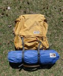 with Alpine Designs Plastic External Frame pack
